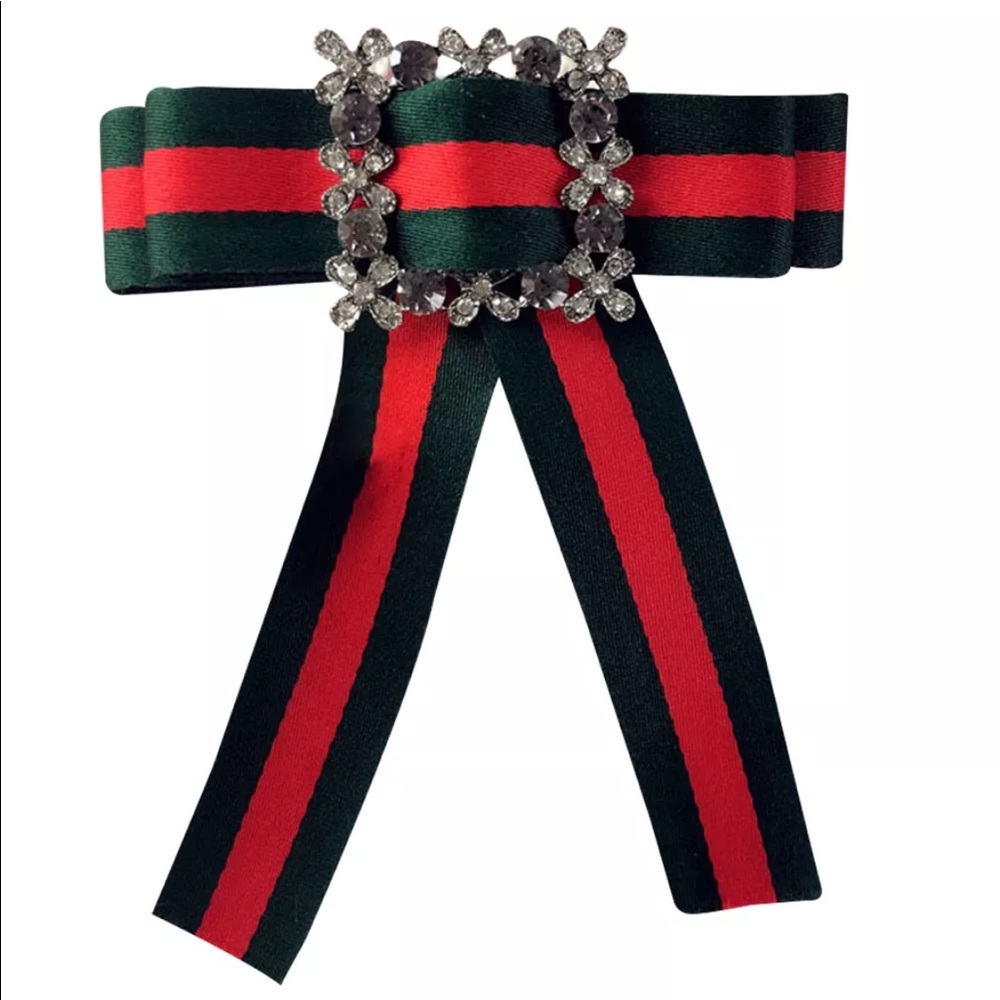 Bow Tie with Crystal Brooch